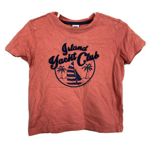 Janie And Jack T-shirt Toddler Boy Sz 2T Coral Red Island Yacht Club Sailboat T